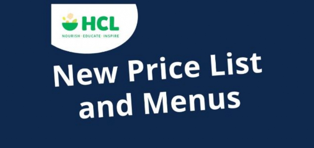 HCL - New price list and menus for the school canteen